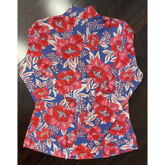 Sigrid Olsen Full Zip Activewear Jacket Floral Size Lg NWT UPF 50 Thumb Hole - Picture 7 of 9
